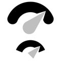 Gauge, meter, level and progress indicator icon. Progression, acceleration, calibration concept icon