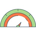Gauge meter vector speedometer flat graphic icon