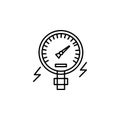 gauge, gauge pressure line icon. Elements of energy illustration icons. Signs, symbols can be used for web, logo, mobile app, UI,