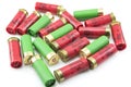 12 gauge shotgun shells isolated