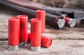 12 gauge shotgun shells Royalty Free Stock Photo