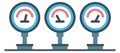 Gauges icon. Color mechanical machinery. Pressure indicator