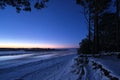 Gauja river after sunset observing