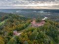 Gauja Valley with Turaida Castle in the foreground Royalty Free Stock Photo