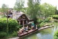 The gauls village dolls an view from Les Espions de Cesar attraction at Park Asterix, Ile de France, France