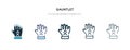 Gauntlet icon in different style vector illustration. two colored and black gauntlet vector icons designed in filled, outline,