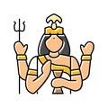 gauri god indian color icon vector illustration