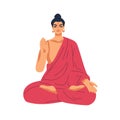 Gautama Buddha, Indian god teacher of Buddhism in India. Hindu hinduism human deity sitting in buddhist lotus pose with