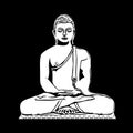 Gautama Buddha`s Meditating Pose Digital vector art