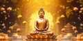 gautum buddha golden statue symbol of peace generative AI