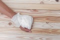 Gauze bandage the hand contusion. treating patients with hand