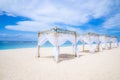 Gauze curtains on the beach Royalty Free Stock Photo