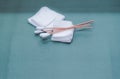 Gauze pad and cotton sticks for dressing wound Royalty Free Stock Photo