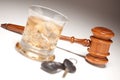 Gavel, Alcoholic Drink & Car Keys Royalty Free Stock Photo