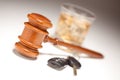 Gavel, Alcoholic Drink & Car Keys Royalty Free Stock Photo