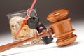 Gavel, Alcoholic Drink & Car Keys Royalty Free Stock Photo