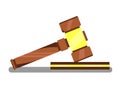 Gavel for Auction or Hammer for Judge in Court. Royalty Free Stock Photo