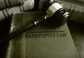 Gavel on Bankruptcy law books Royalty Free Stock Photo