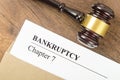 Gavel and bankruptcy law documents Royalty Free Stock Photo