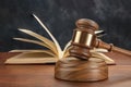 Gavel and book in law library