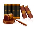 Gavel and books