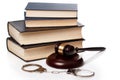 Gavel, books and handcuffs