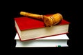 Gavel And Books Isolated On A Black Background