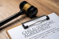 A gavel on a child support agreement document. Royalty Free Stock Photo