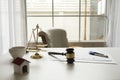 Gavel in courtroom working office Royalty Free Stock Photo