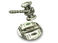 Gavel with dollar