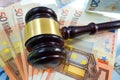 Gavel on Euros Royalty Free Stock Photo