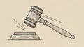 Gavel Falling on Sound Block Royalty Free Stock Photo