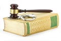 Gavel, handcuffs and book