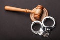 Gavel and handcuffs