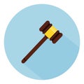 Gavel Icon. Flat icon of tribunal, auction hammer. Illustration Of Flat Icon Judge Gavel Isolated. Can Be Used As Hammer, Judge An Royalty Free Stock Photo