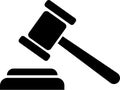 Gavel icon. Judge gavel flat icon. Auction hammer. Court tribunal symbol Royalty Free Stock Photo