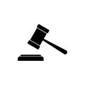 Gavel icon vector. Hammer icon vector. Judge Gavel Auction Icon. Bid