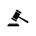 Gavel icon vector. Hammer icon vector. Judge Gavel Auction Icon. Bid