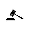 Gavel icon vector. Hammer icon vector. Judge Gavel Auction Icon. Bid