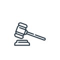 gavel icon vector from law and justice concept. Thin line illustration of gavel editable stroke. gavel linear sign for use on web Royalty Free Stock Photo