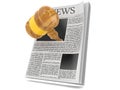 Gavel inside newspaper Royalty Free Stock Photo