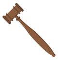 Gavel of Judge, Auction Wooden Hammer Icon Vector Royalty Free Stock Photo