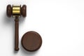 Gavel judge on white background