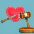 the gavel of justice hits the heart