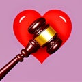 the gavel of justice hits the heart