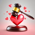 the gavel of justice hits the heart