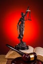 Gavel, lady of justice and old book Royalty Free Stock Photo