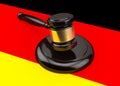 Gavel And Law Book On Flag 3d Render