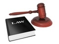 Gavel and law book Royalty Free Stock Photo