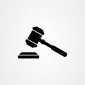 Gavel law hammer icon logo design. vector illustration Royalty Free Stock Photo